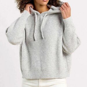 Nuuds Cozy Knit Ribbed Sweater Hoodie Heather grey size L